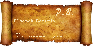Placsek Beatrix névjegykártya